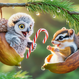 Card Christmas Friends Candy Cane