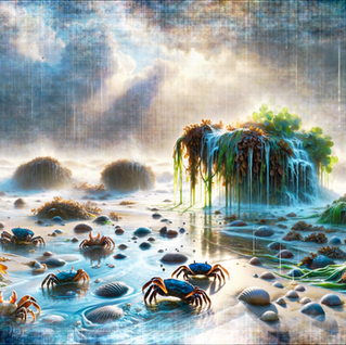 Crabs On A Stormy Beach