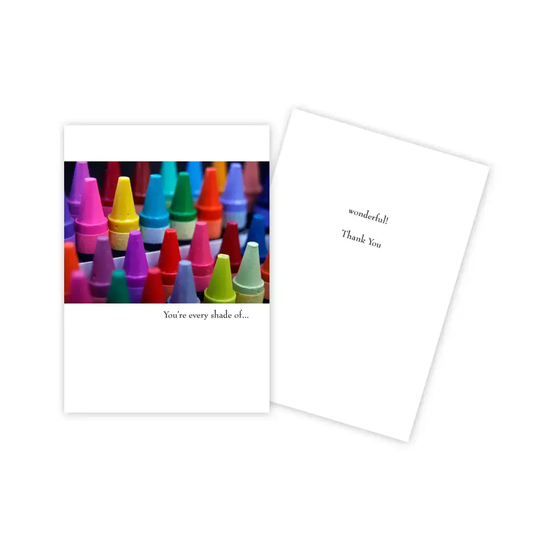 Crayons - Thank you card by Crazy Daisy / Sun Day Greetings