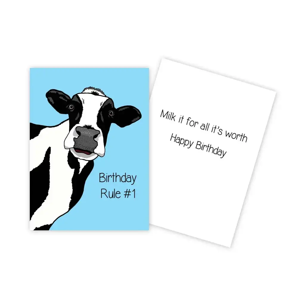Funny Cow Birthday Card by Crazy Daisy / Sun Day Greetin