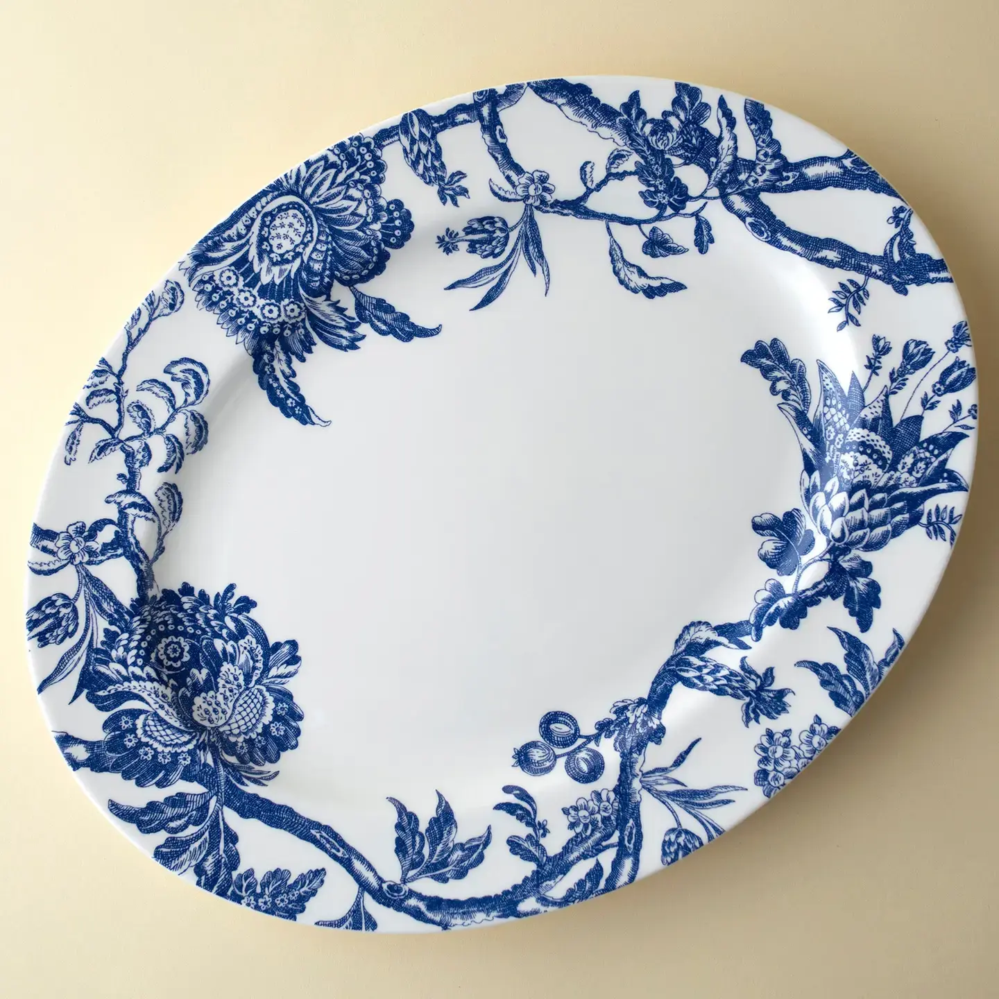Arcadia Large Oval Rimmed Platter (Blue) by Caskata