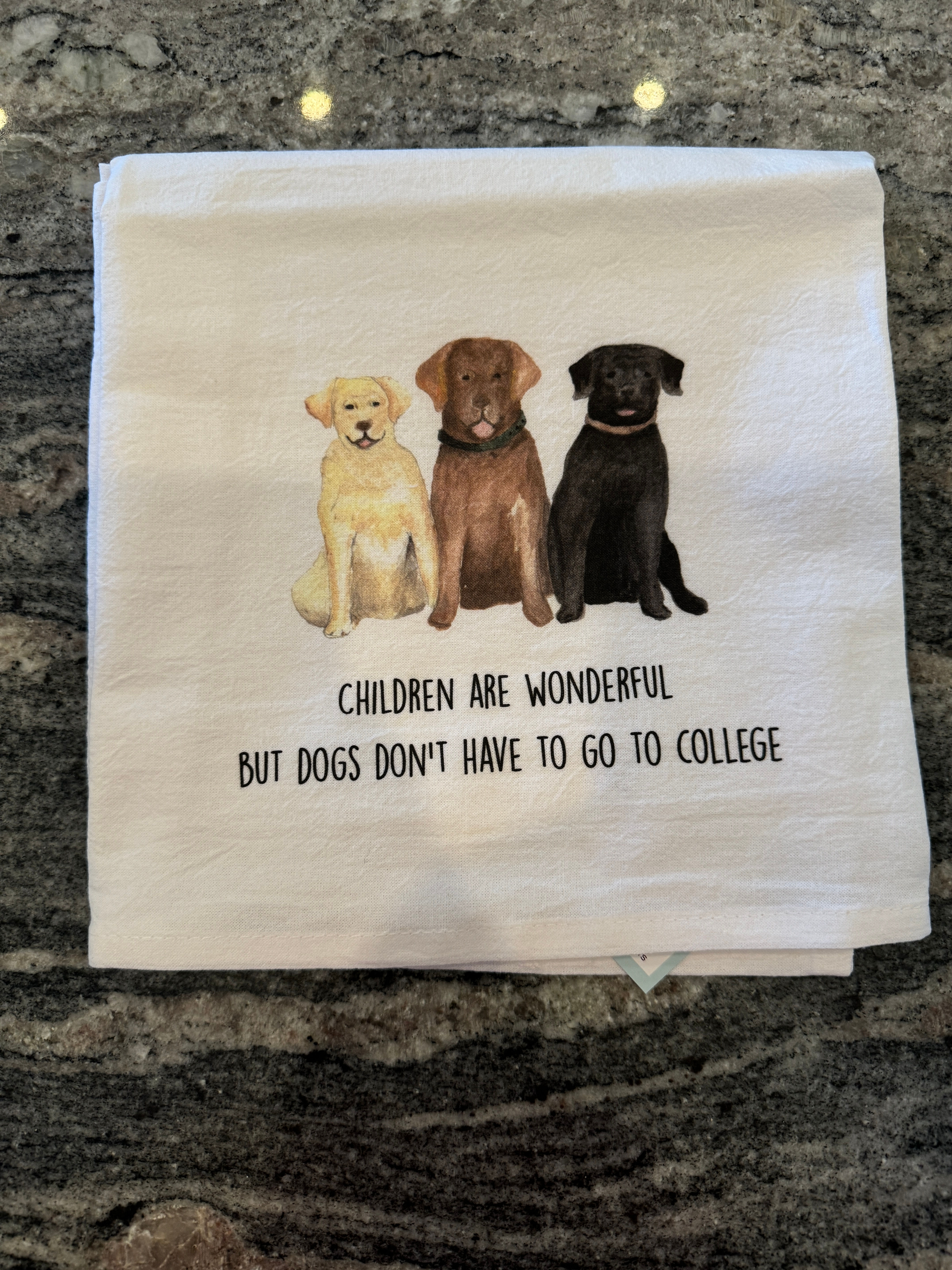 Tina Labadini Flour Sack Towel - Dogs & College