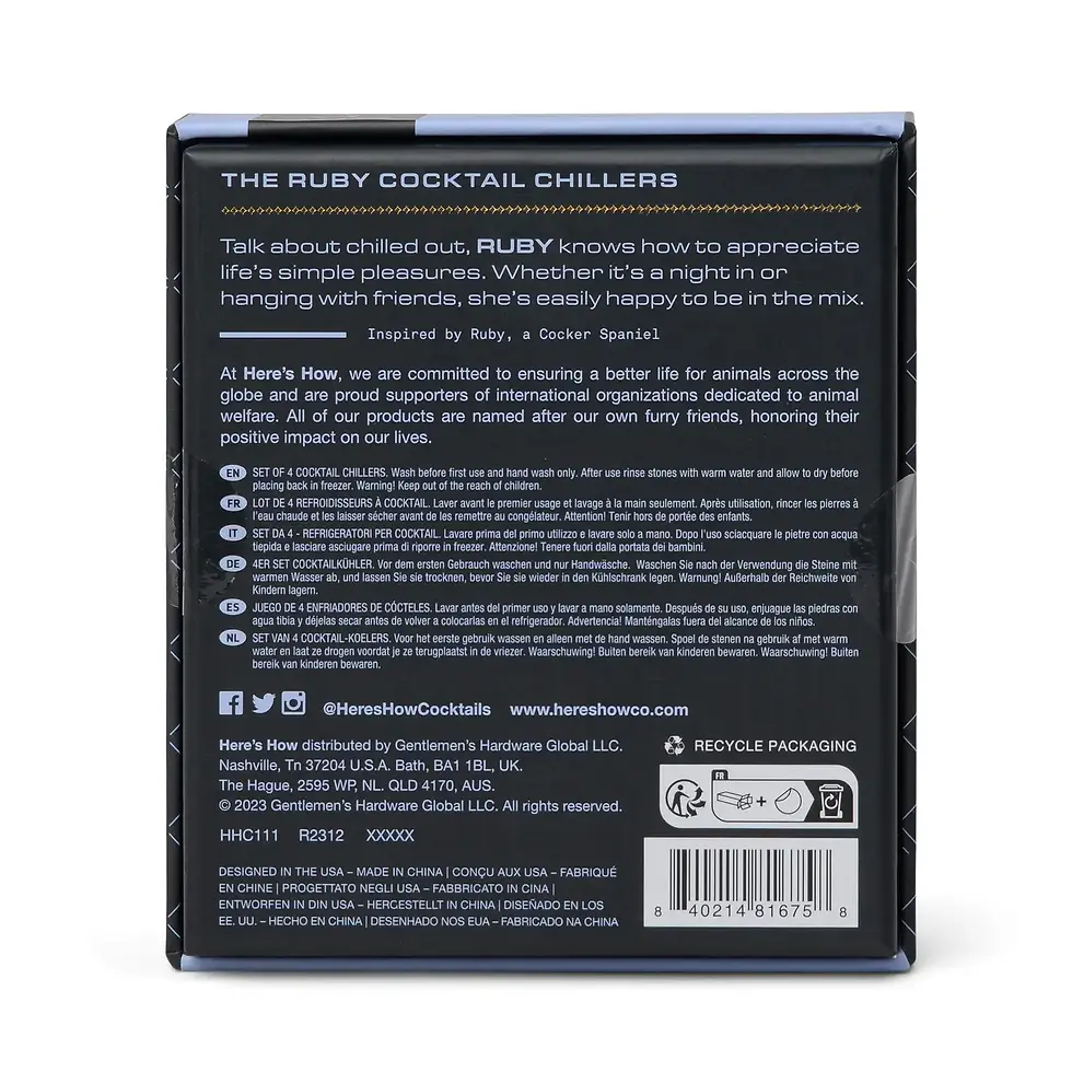 Thumbnail: The Ruby Cubes Silver Cocktail Chillers (Siver-Set of 4) by Here's How