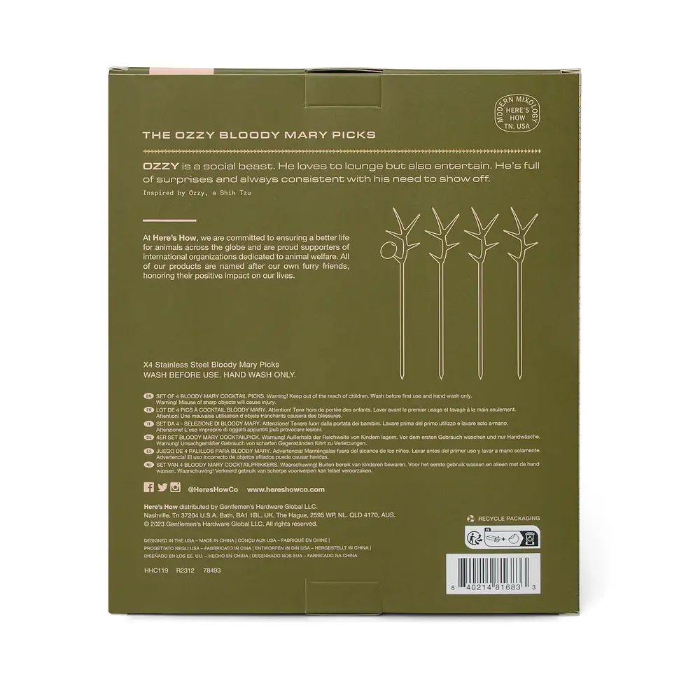 Thumbnail: The Ozzy Bloody Mary Picks (Gold-Set of 4) by Here's How