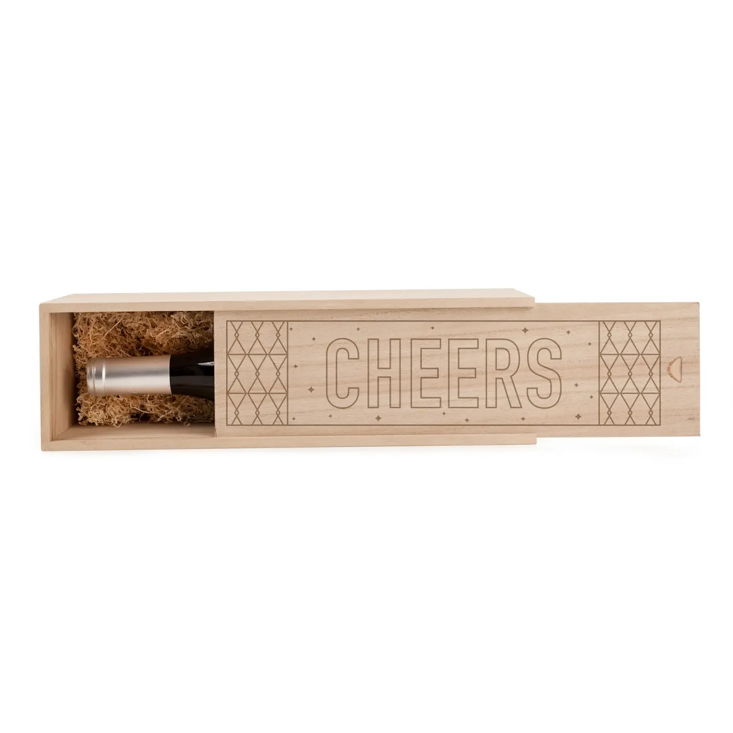 Wooden Wine Bottle Gift Box Cheers