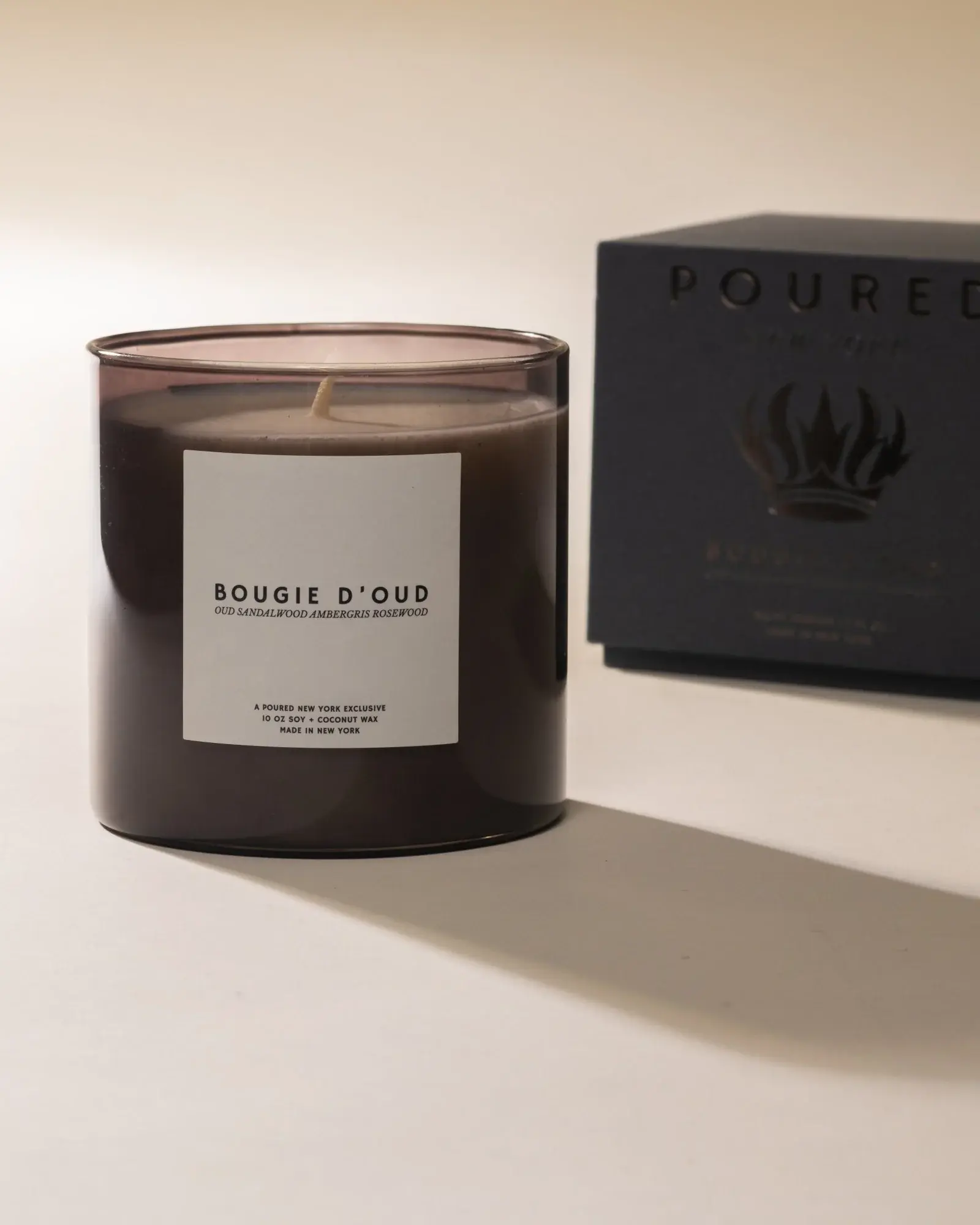 Bougie D'Oud Soy Wax Candle by Poured NY (10oz)