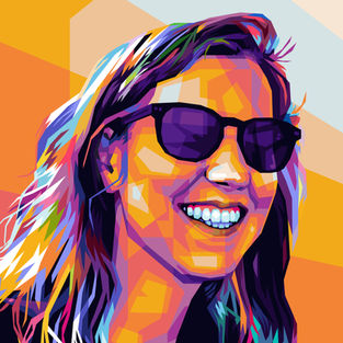 Grafisch design van low poly profielfoto