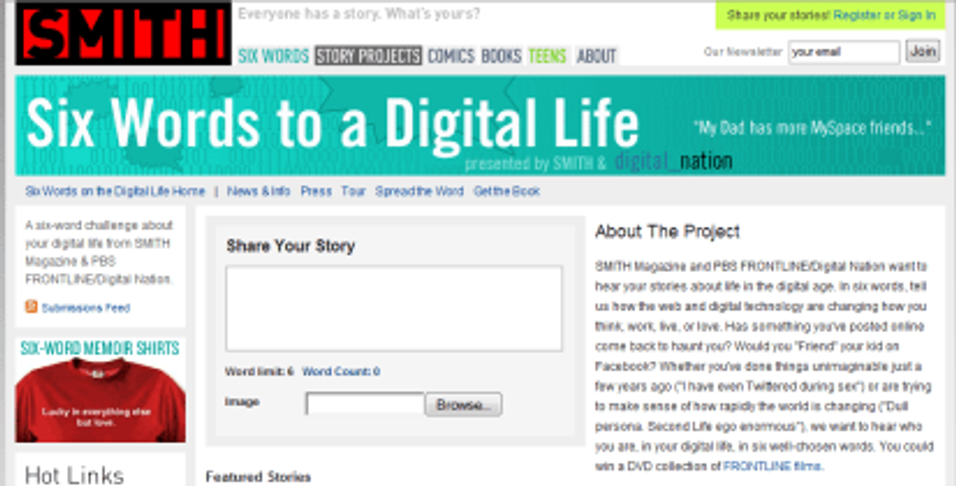 Six Words to a Digital Life