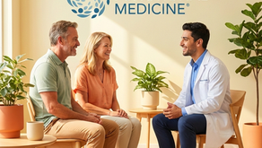 Middle aged couple consulting a private GP