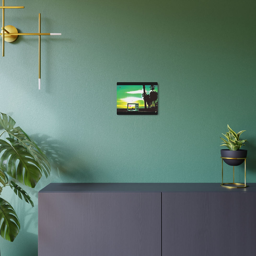 Thumbnail: "Lime Green TV" metal photo print