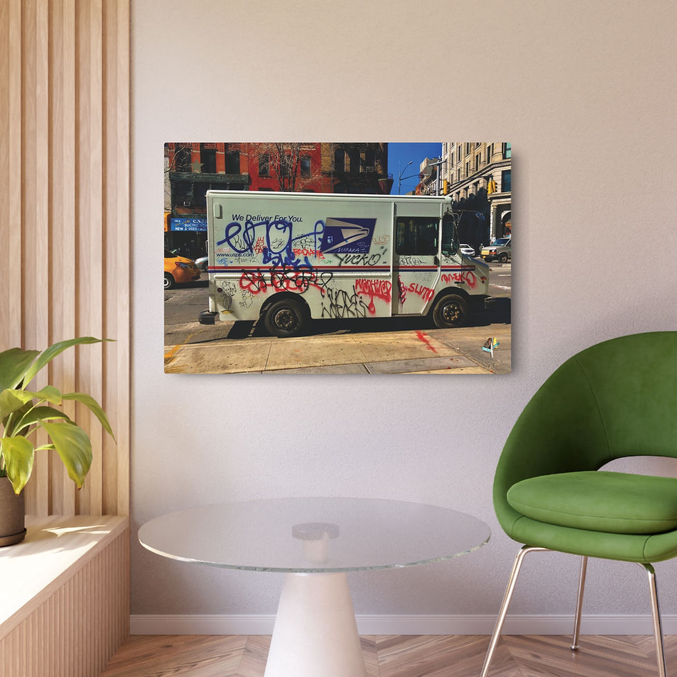 Thumbnail: "USPS Graffiti Van" metal photo print