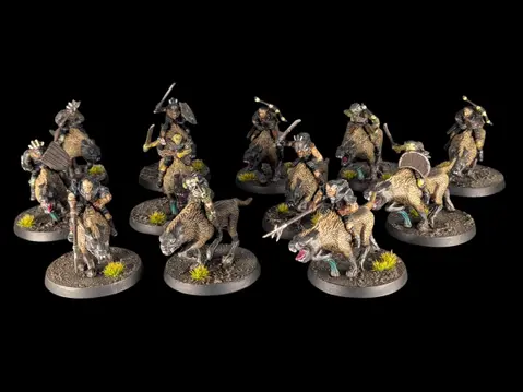 Warg Riders the lord of the rings Middle Earth Strategy Battle Game peint par pint of paint marseille