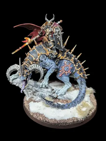 Abraxia, Lance de l'Élu Éternel de l'armee des slaves to darkness de warhammer age of sigmar niveau tabletop plus style eavy metal peint par pint of paint marseille