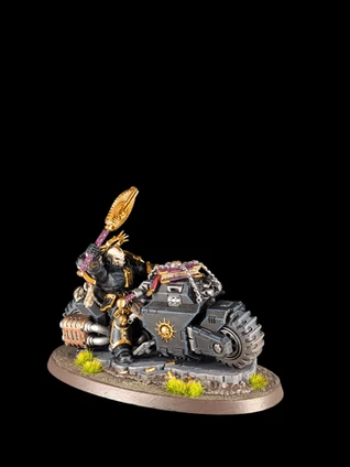 Chapelain a moto Black templars warhammer 40k niveau tabletop plus style eavy metal peint par pint of paint marseille