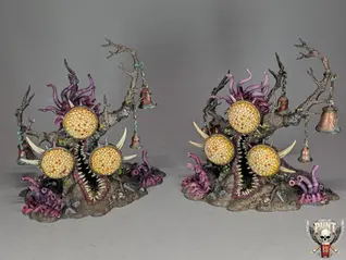Gueule noueuse immonde des maggotkin of Nurgle
, warhammer age of sigmar tabletop+, style eavy metal peint pint of paint marseille