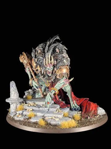 Ushoran le mortarque du- Delirium des flesh eater-courts, warhammer age of sigmar, niveau tabletop plus, style eavy metal,peint par pint of paint marseille