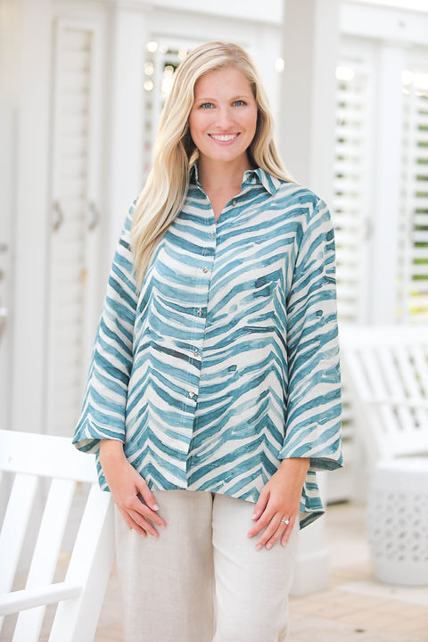 zebra button down shirt