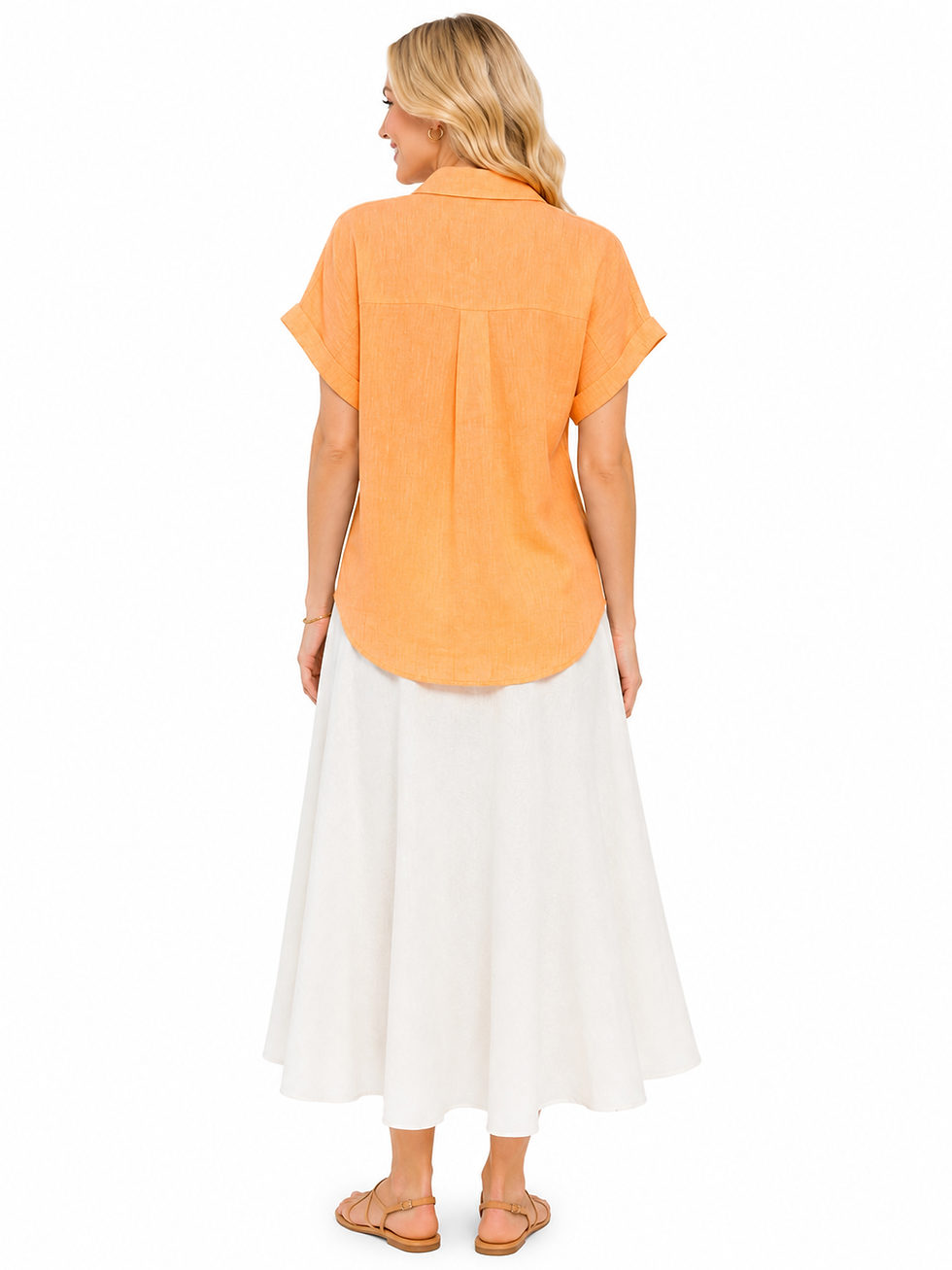 Thumbnail: Cropped Shirt Orange Sorbet