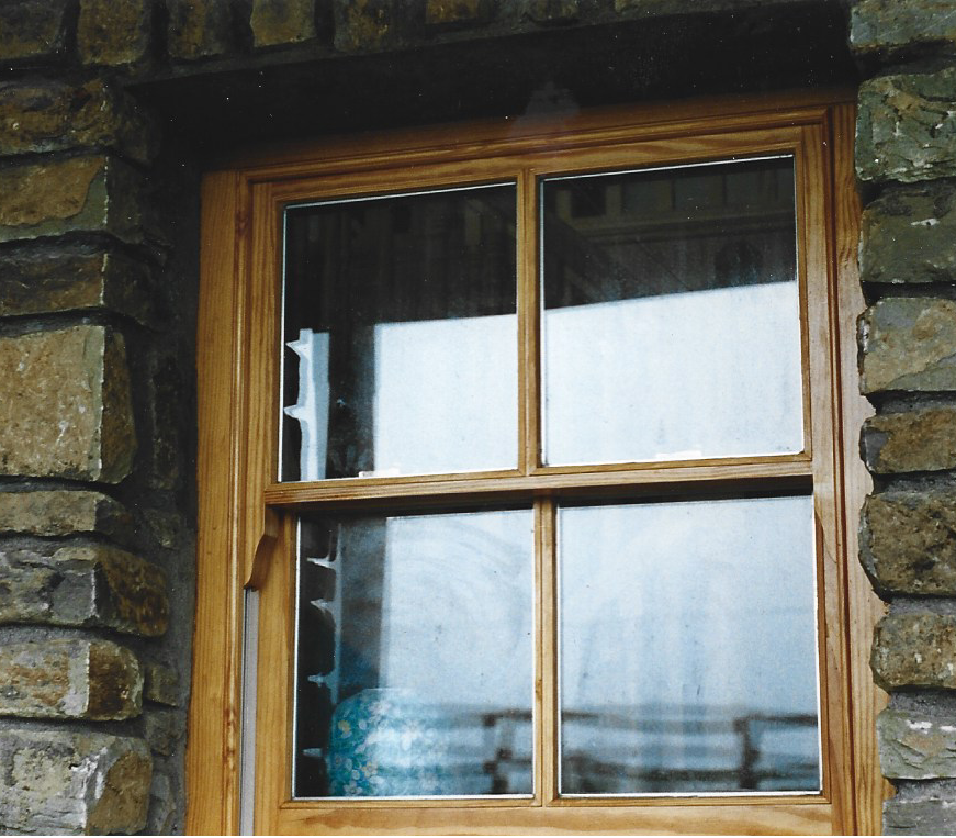 Spring balanced sliding sash window in solid southern yellow pine
