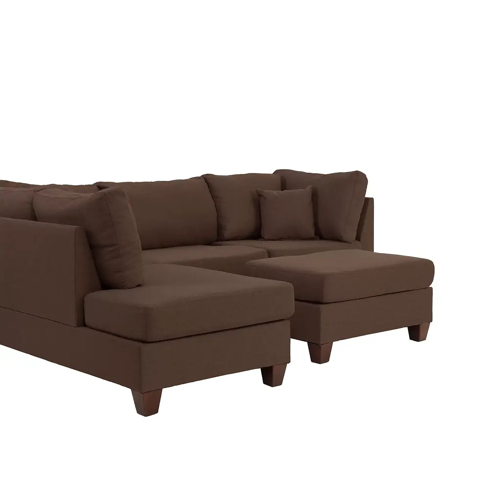 Thumbnail: F7608 3pc Reversible Sectional Sofa Set W/ Ottoman