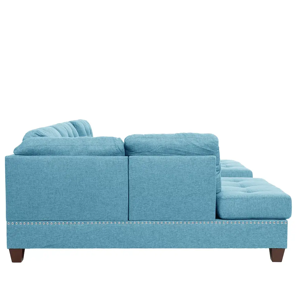 Thumbnail: F6505 3pc Reversible Sectional Sofa Set W/ Ottoman