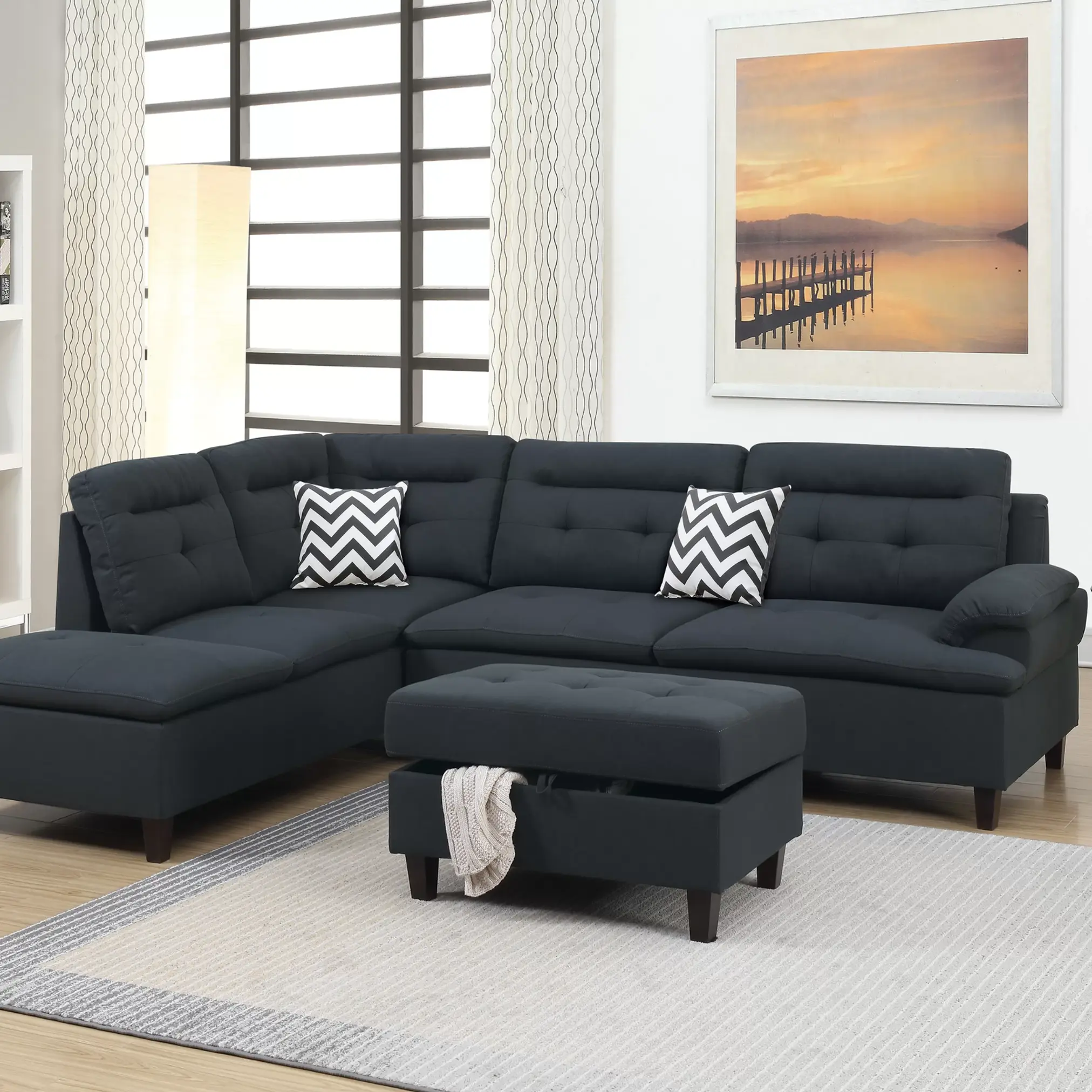 F6588 3-Piece Sectional Set W/ Ottoman