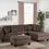 Thumbnail: F7608 3pc Reversible Sectional Sofa Set W/ Ottoman