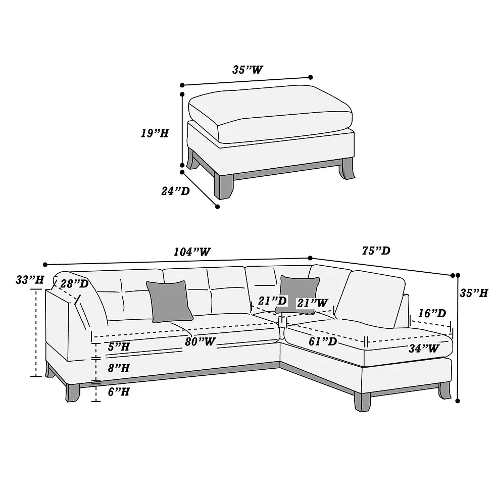 Thumbnail: F6477 3-Piece Sectional Set W/ Ottoman