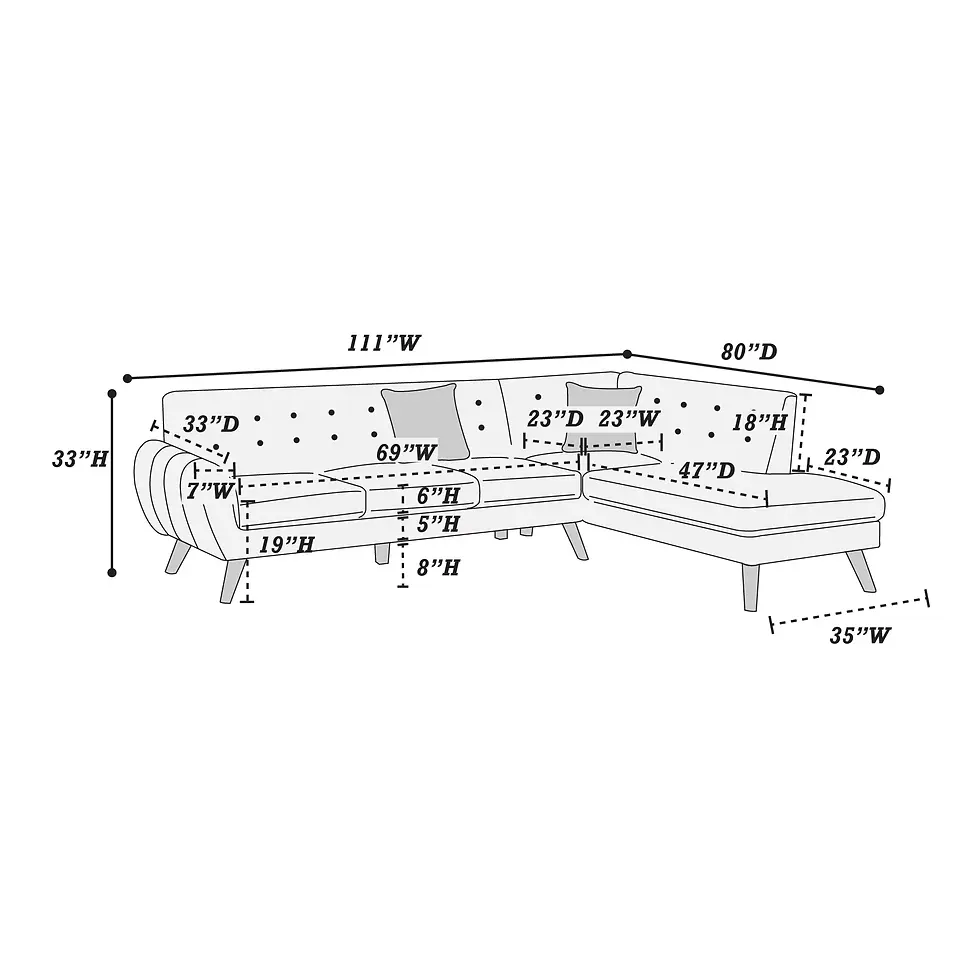 Thumbnail: F6953 2-Piece Sectional Set W/ 2 Accent Pillows