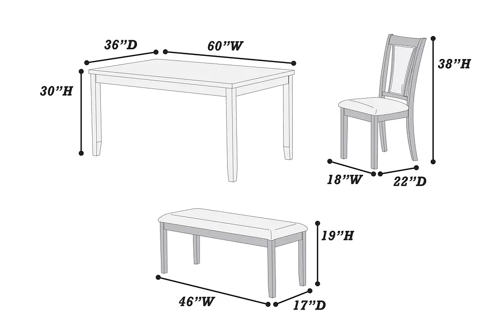 Thumbnail: F2635 6-Pcs Dining Set