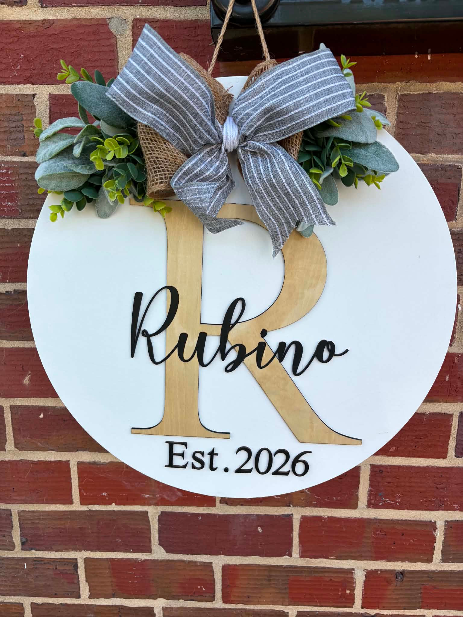 Last name & Est. Door Hanger