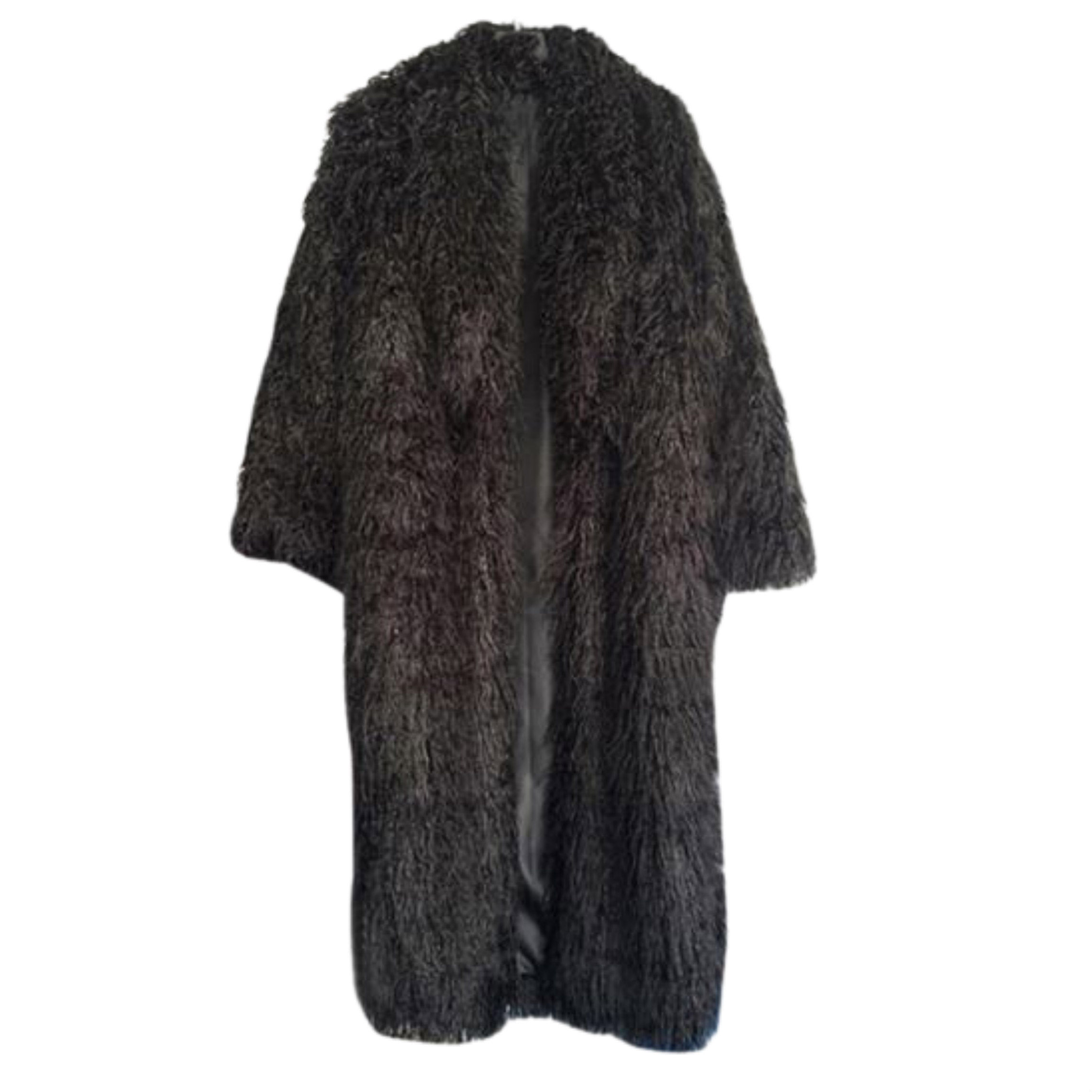 Shadow Dancer Black faux coat full length