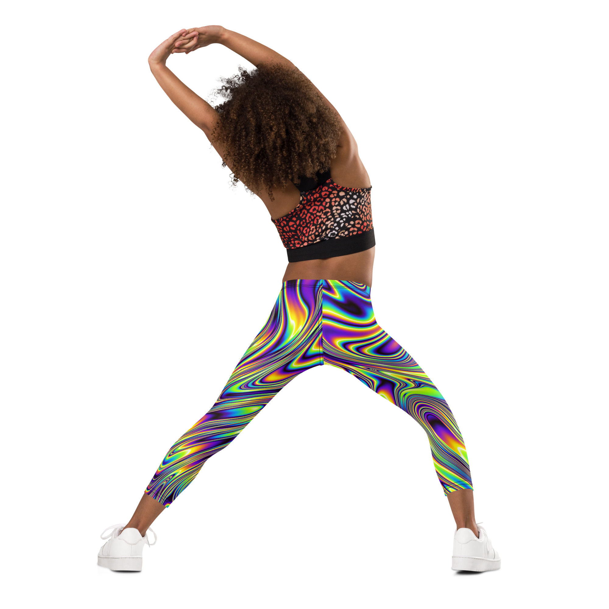 Back view of the Baddie Kids Leggings on child in studio