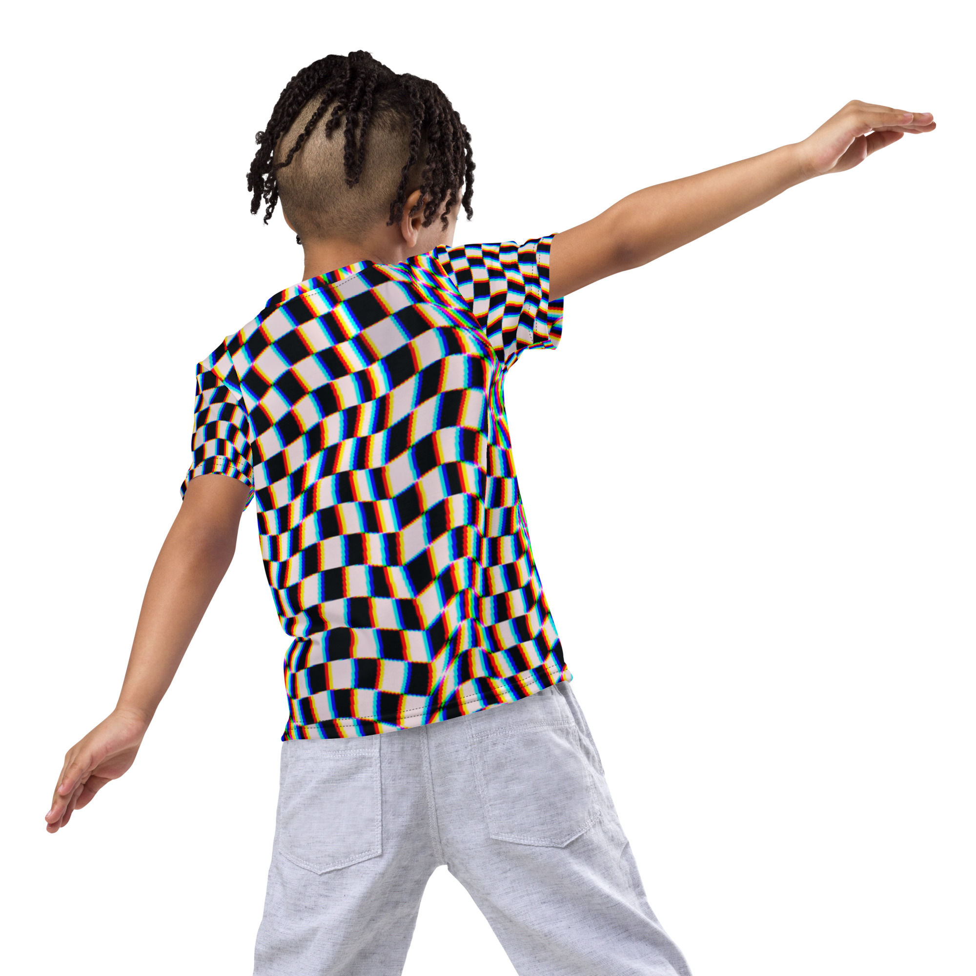 Back view of the Checkmate Kids T-Shirt on a child, showing overall fit and design.