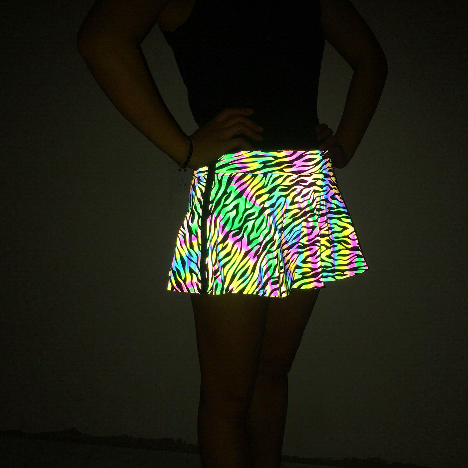 Safari Strike Reflective Flared Mini Skirt