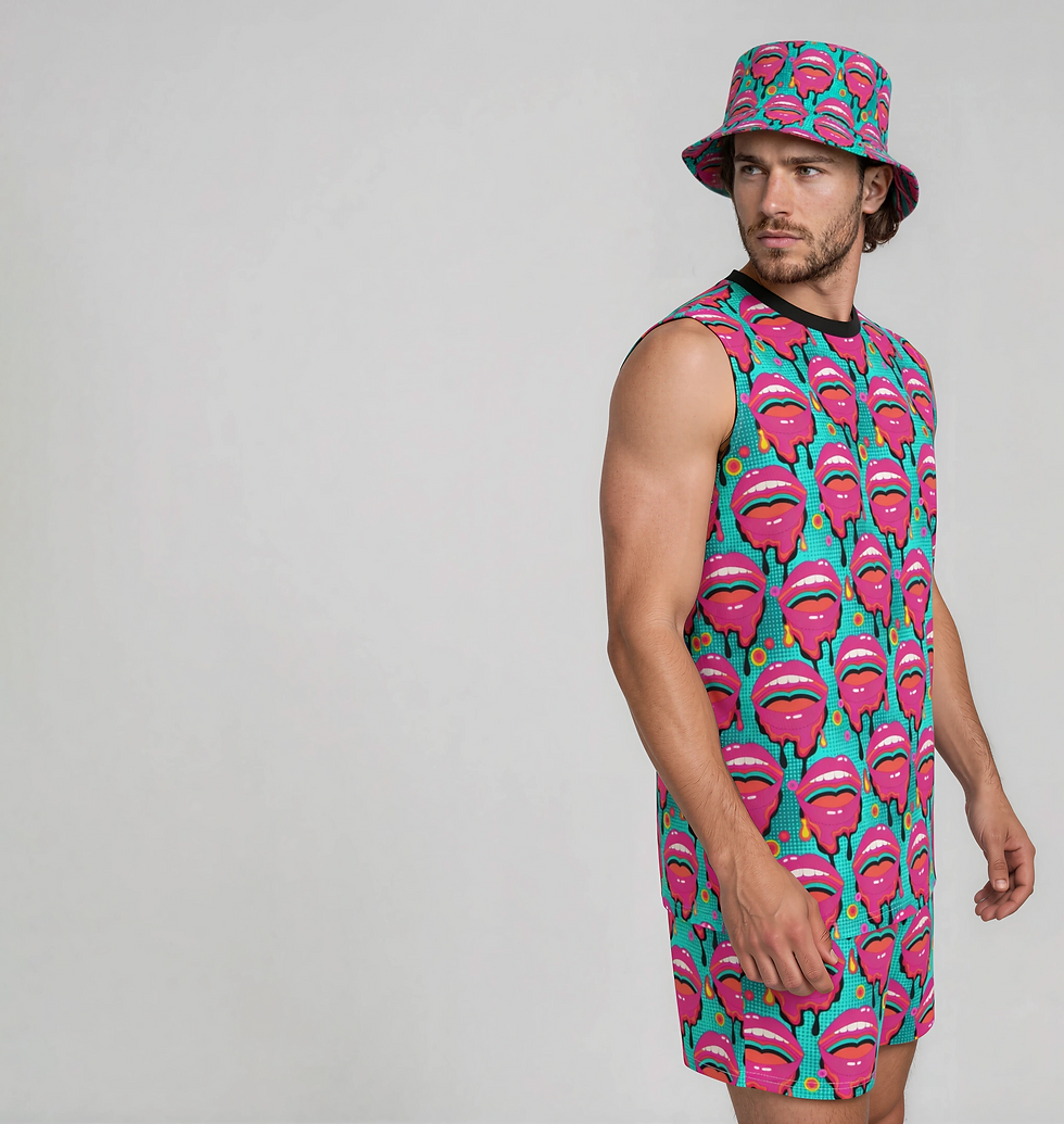 Thumbnail: Side view of the Lipsy O-Neck Tank on male model in studio