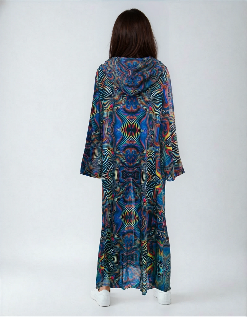 Rainbow Waves Trippy Festival Kimono
