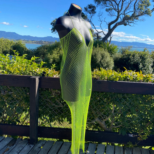 Fishnet Dress Mesh Neon Green Dress Fishnet T Shirt Dress 2025