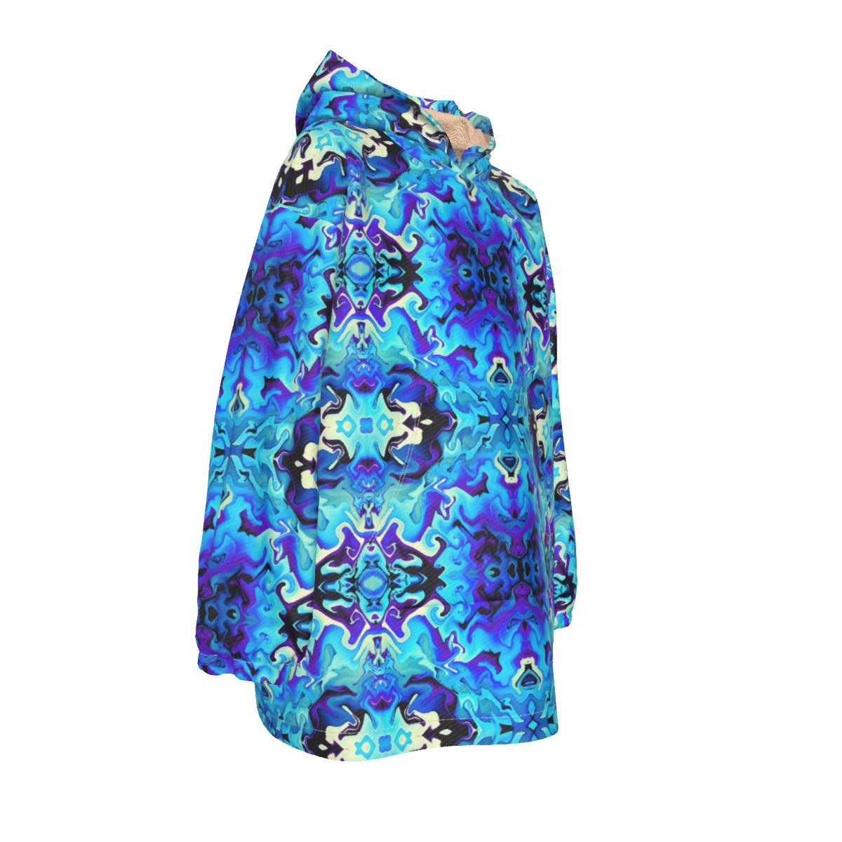 Right side angle of the Blue Ink Kids Oodie, showing overall fit and design.