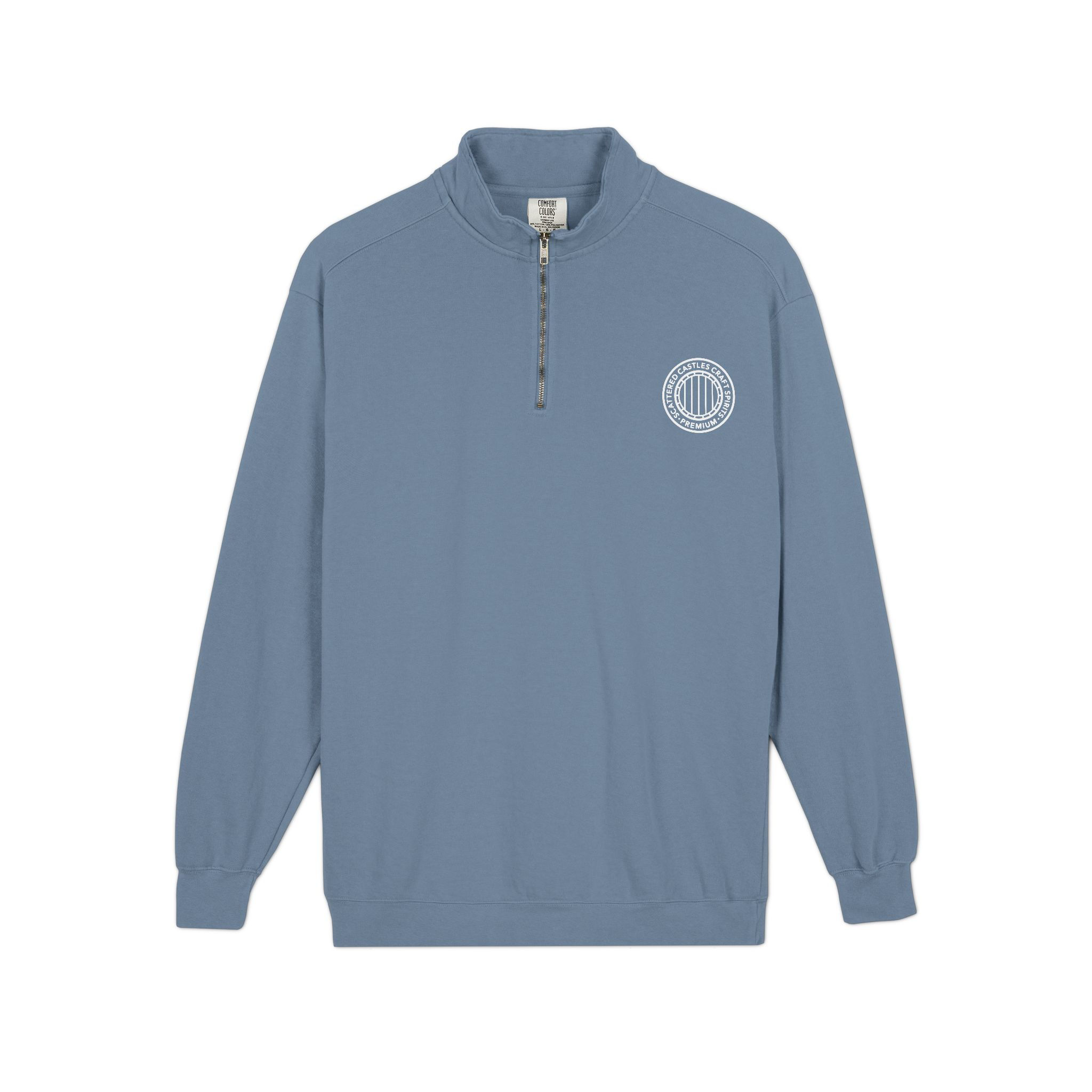 Barrel Embroidered Quarter-Zip (Stone Blue)