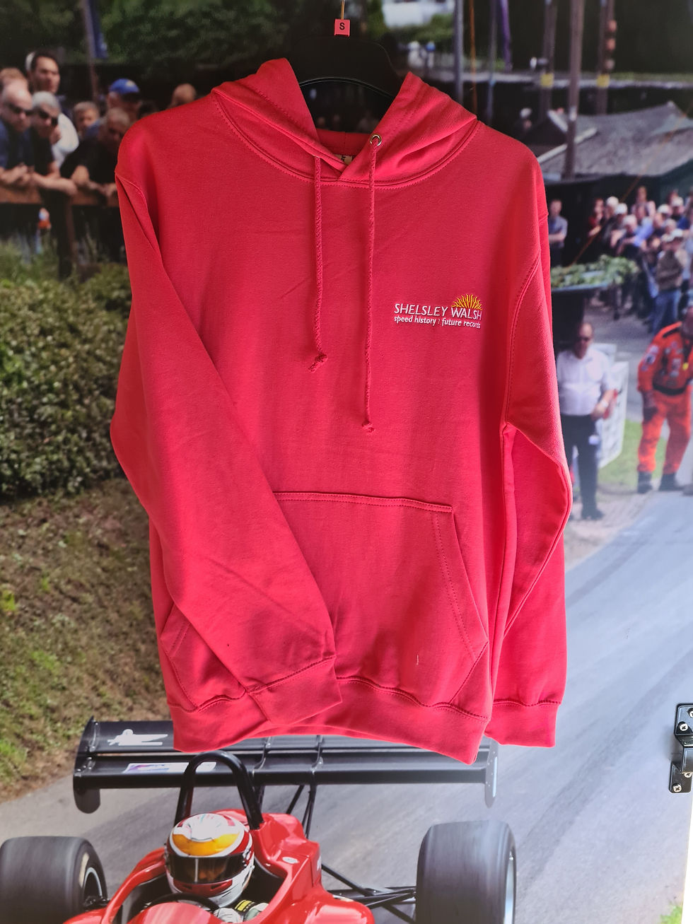 Thumbnail: Pink hoodie with Track on the Back