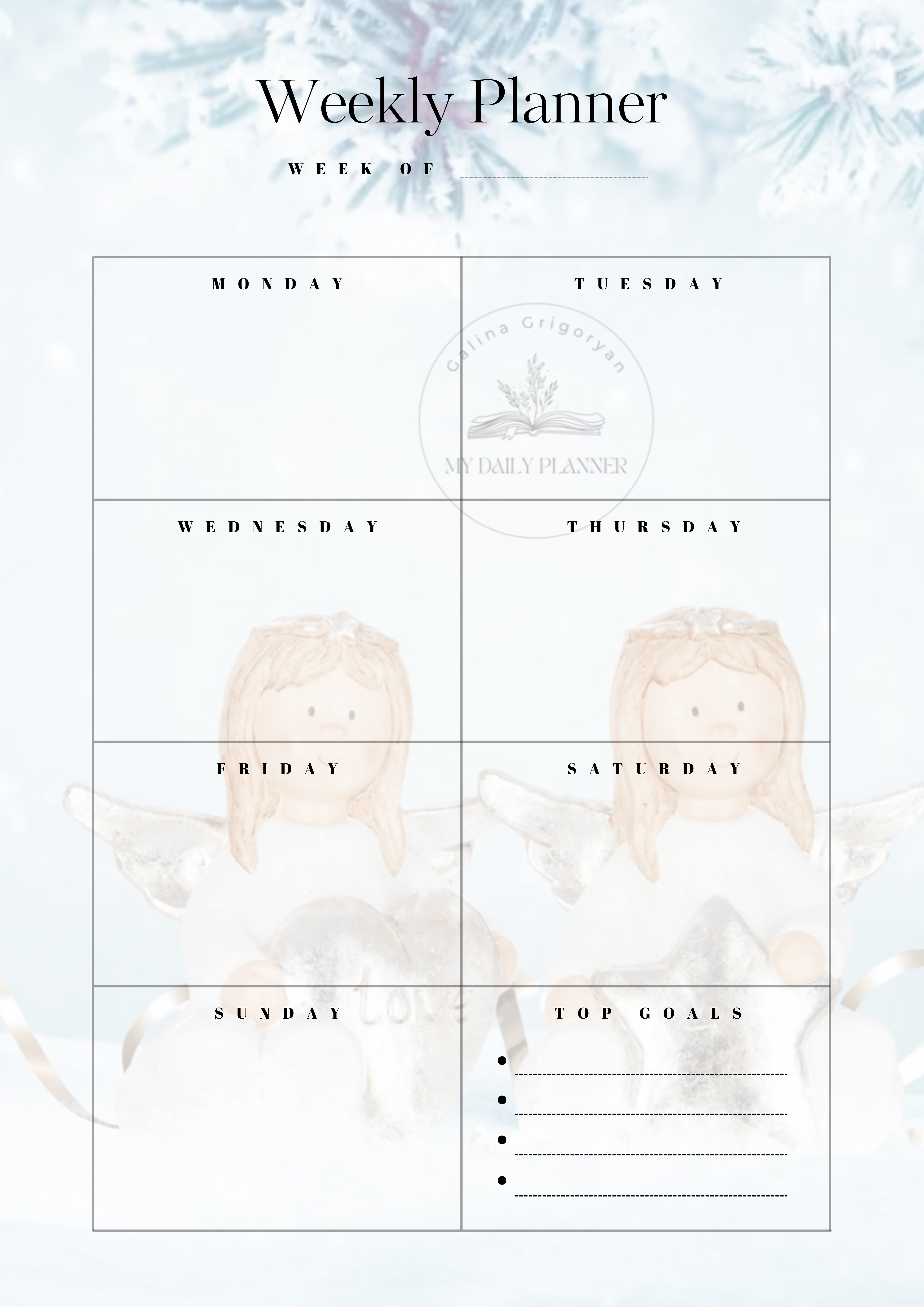Angels weekly planner