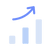 Digramme en bâtons en croissance bleu