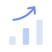 Digramme en bâtons en croissance bleu