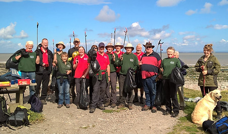Quantock Hills AONB Volunteers beach clean at Kilve
