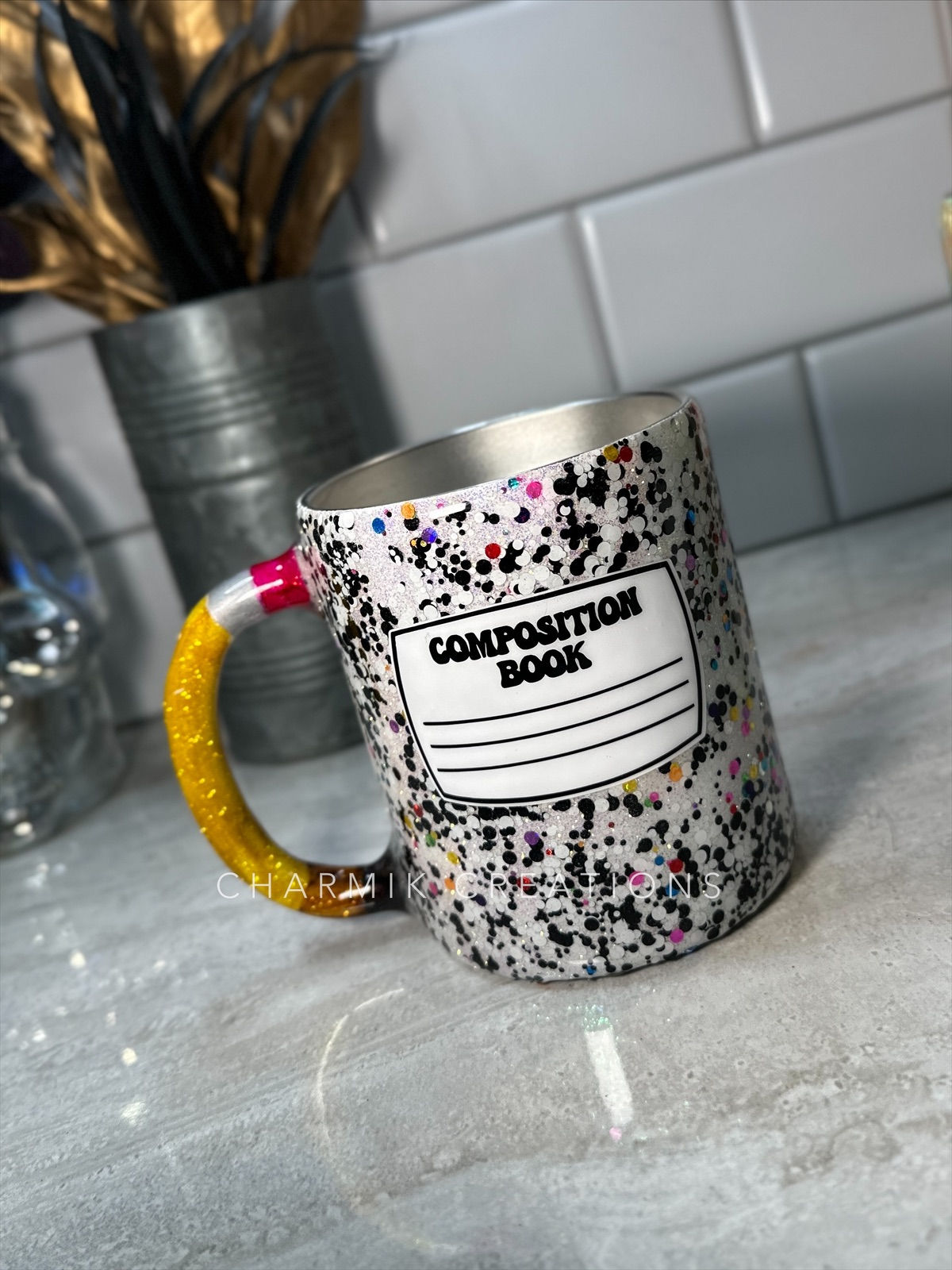 Composition Book Mug - Pencil Handle