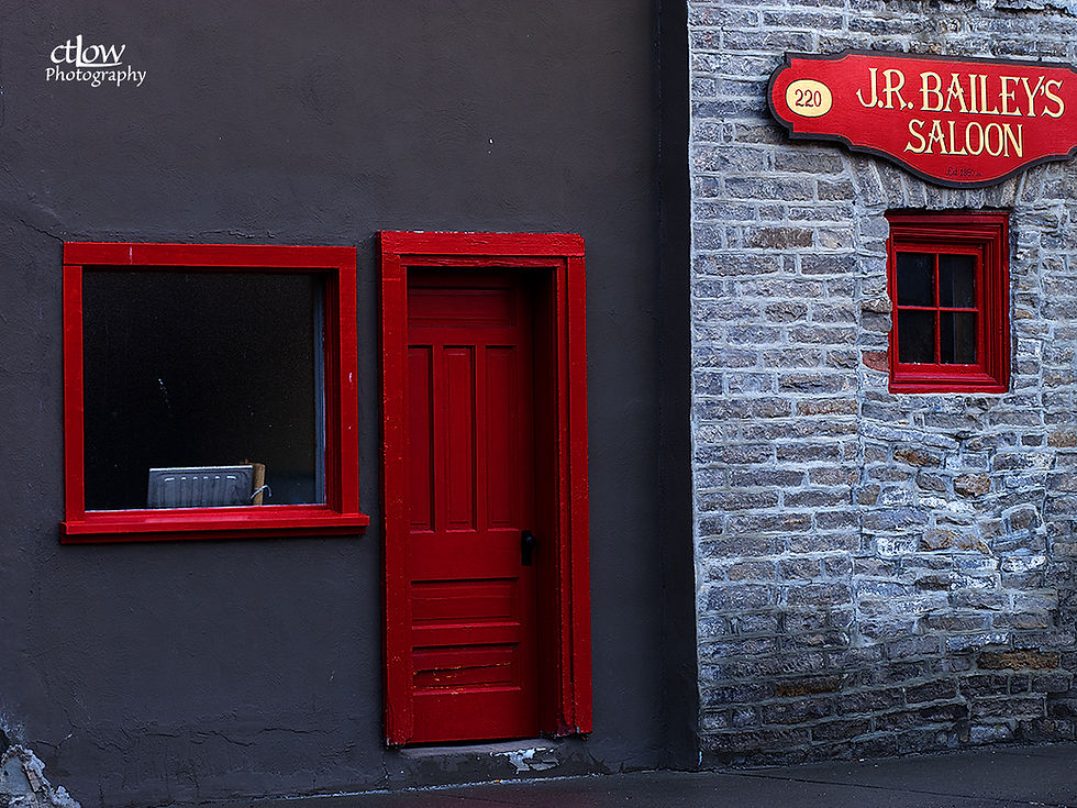 Saloon wall, door, windows