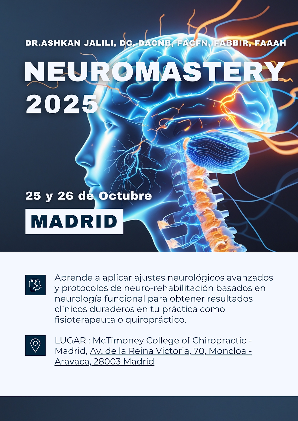 Cartel Tecnológico Tipográfico para Conferencia Evento Informático Moderno Azul y Blanco 2