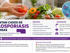 Aumentan los casos de ciclosporiasis en Kansas: autoridades piden precaución