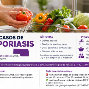 Aumentan los casos de ciclosporiasis en Kansas: autoridades piden precaución